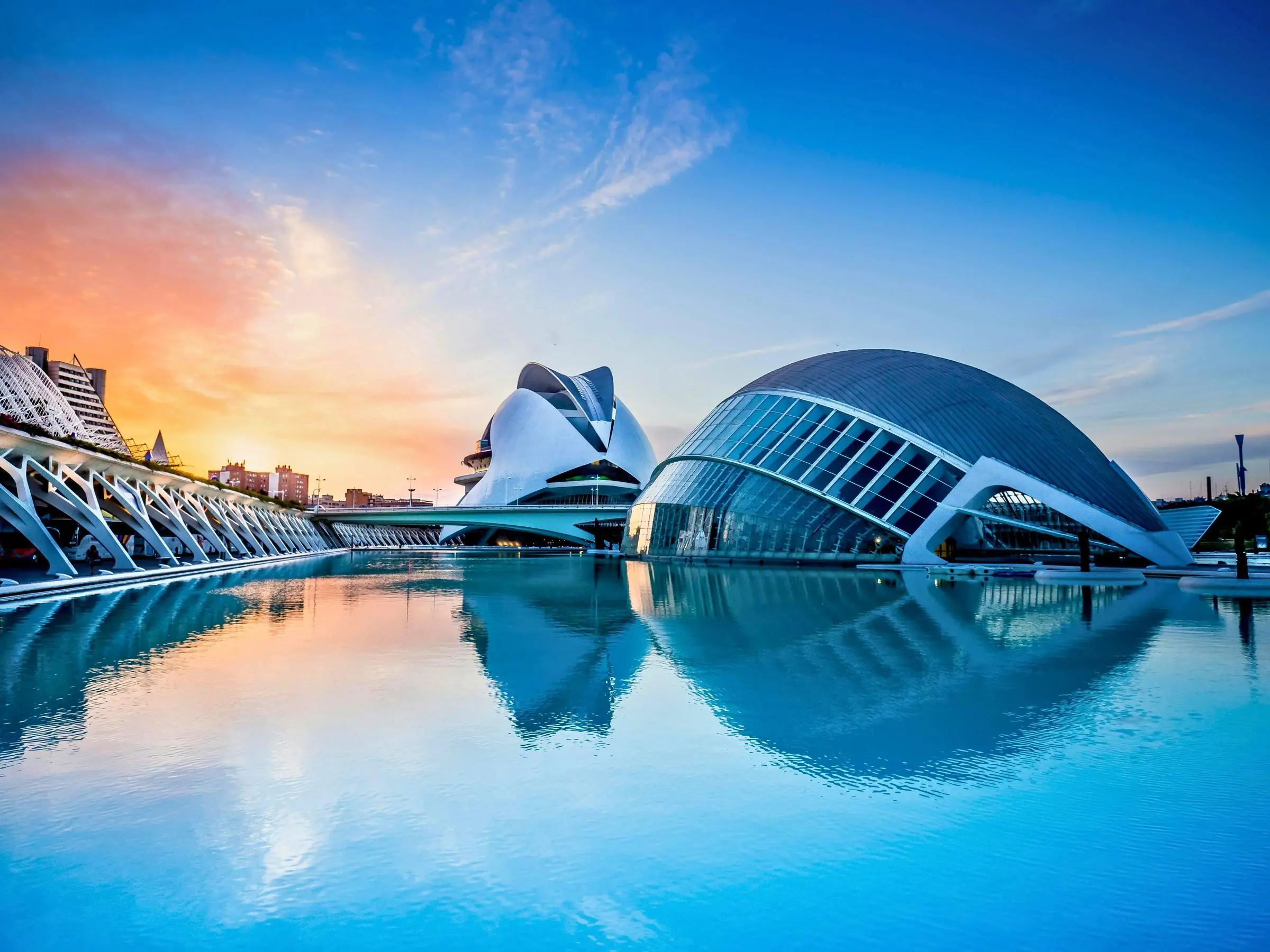 City of Arts and Sciences The futuristic architecture of the City of Arts and Sciences in Valencia